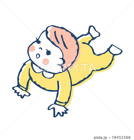 ハイハイする赤ちゃんのイラスト素材
