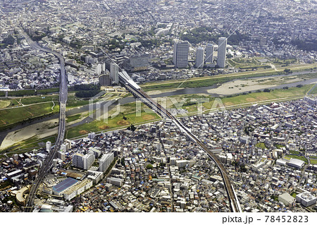 二子新地上空から二子玉川駅方向を空撮 二子新地上空から二子玉川駅方向を空撮 78452823