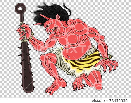 Japanese Style Demon Illustration Stock Illustration