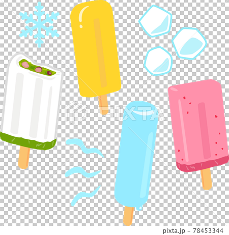 棒付きアイスキャンディのイラストセット 78453344