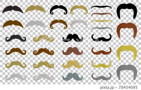 父の日ひげのイラストセット 父の日ひげのイラストセット 78454095