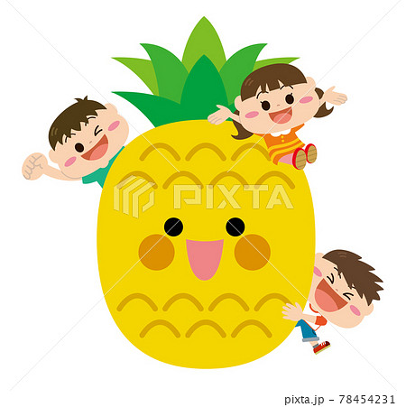 果物/パイナップルと子どもたち 果物/パイナップルと子どもたち 78454231
