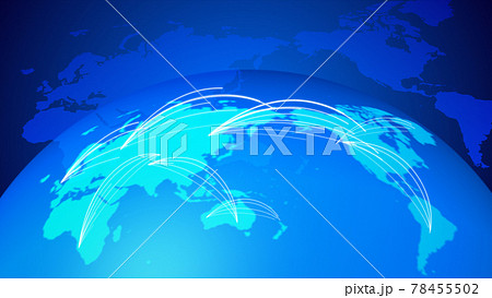 青色のデジタルネットワーク地球イメージ背景 青色のデジタルネットワーク地球イメージ背景 78455502