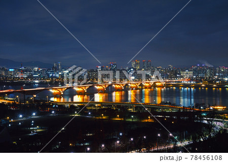 夜景 ソウル 漢江 78456108