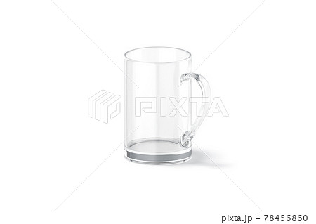 Blank glass narrow 11oz mug with handle mockup, side view 78456860
