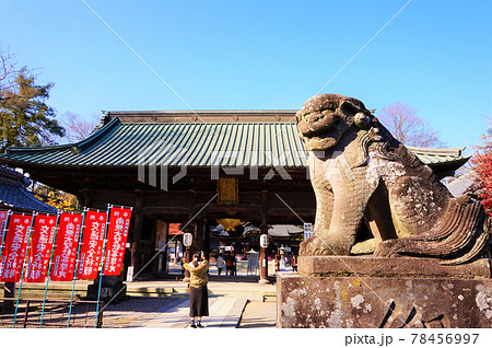 妻沼聖天山　仁王門　国登録有形文化財　鰐口　仁王像　金剛力士像　阿形　吽形 78456997