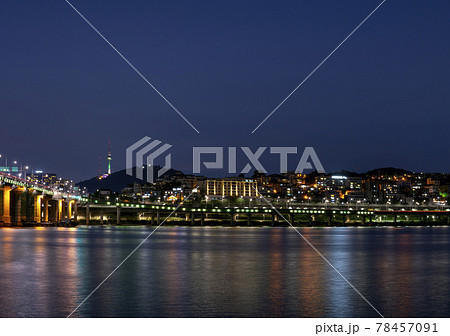 夜景 ソウル 漢江 78457091