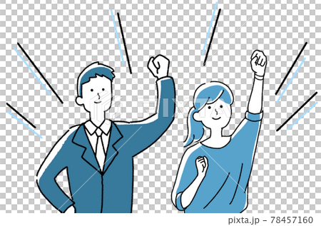 Men and women in business-like clothes raising one hand Men and women in business-like clothes raising one hand 78457160