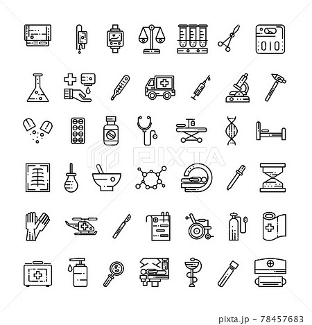 Medical Equipment and Thin Online icon set Medical Equipment and Thin Online icon set 78457683