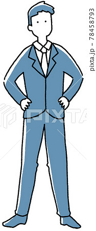仁王立ちするスーツ姿の男性 仁王立ちするスーツ姿の男性 78458793