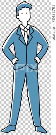 仁王立ちするスーツ姿の男性 仁王立ちするスーツ姿の男性 78458793