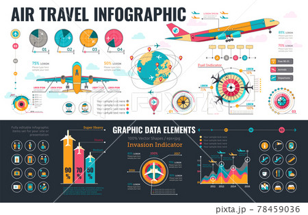 Air travel infographic with airplane,graphics,icons andtemplates elements 78459036