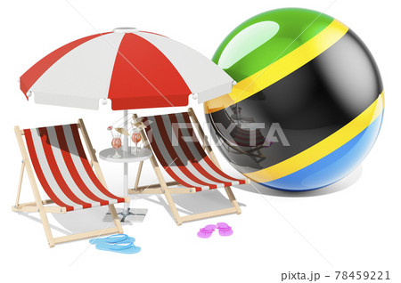 Tanzanian Resorts, Tanzania Vacation, Tours, Travel Packages concept. 3D rendering 78459221