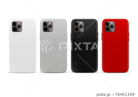 Vector 3d Realistic White, Gray, Black, Red Blank Phone Case Design Template. Back Cover for Smartphone Set Isolated on White Background. Mockup. Front View Vector 3d Realistic White, Gray, Black, Red Blank Phone Case Design Template. Back Cover for Smartphone Set Isolated on White Background. Mockup. Front View 78461399