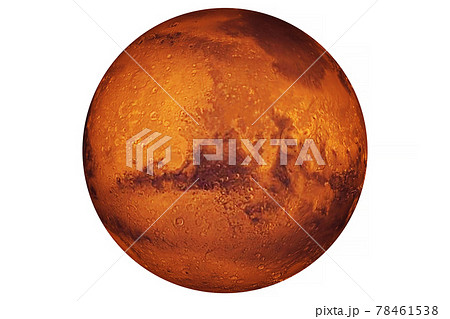 Planet Mars isolated on white background. Elements of this image were furnished by NASA. 78461538