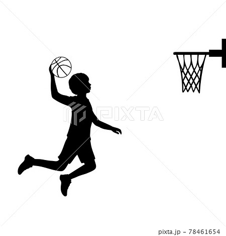Silhouette Boy Playing Basketball Sport のイラスト素材