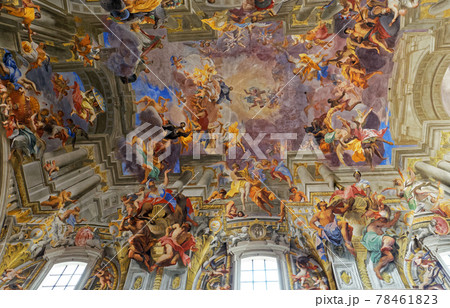 Sant Ignazio church ceiling frescoe, Rome, Italy 78461823