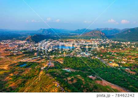 Pushkar town aerial panoramic view, India 78462242