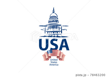 Vector sign White House USA hand drawn 78463200