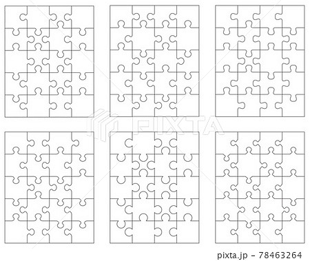 Set of six white puzzles, separate parts 78463264