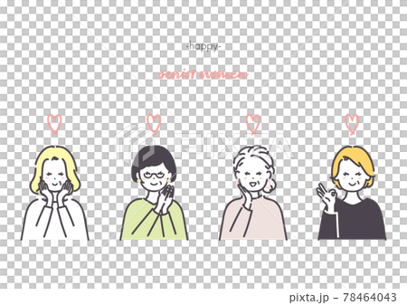 嬉しそうなシニア女性のアイコンイラスト 嬉しそうなシニア女性のアイコンイラスト 78464043