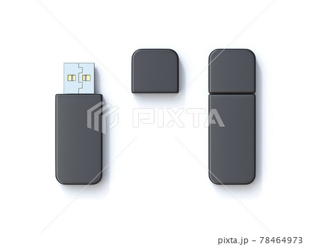Black usb flash drive template 3D 78464973