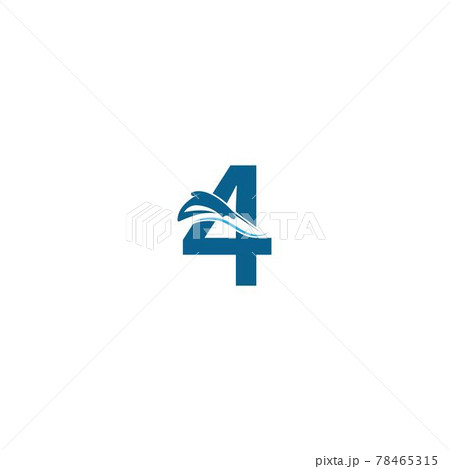 Number 4 with stingray icon logo template illustration Number 4 with stingray icon logo template illustration 78465315