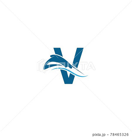 Letter V with stingray icon logo template illustration 78465326