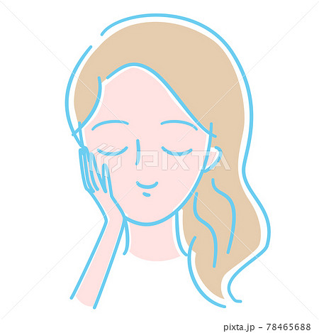 美容 肌荒れ 女性 スキンケア イラスト素材のイラスト素材