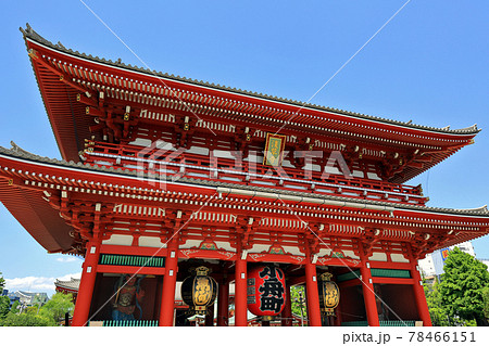 東京 浅草の都市風景 浅草寺 宝蔵門 東京 浅草の都市風景 浅草寺 宝蔵門 78466151