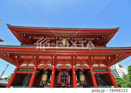東京　浅草の都市風景　浅草寺　宝蔵門 78466153