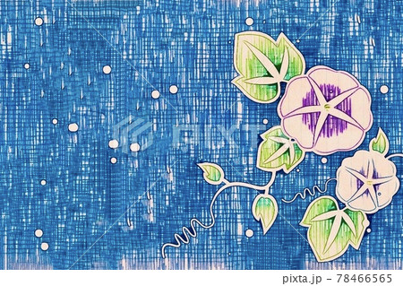 朝顔 和風の背景素材のイラスト素材