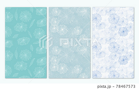 夏カラー手描きガーベラの花線画イラスト壁紙のイラスト素材