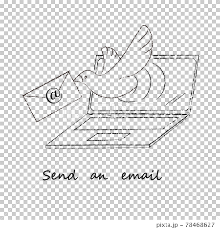 Email illustration line drawing - Stock Illustration [78468627] - PIXTA