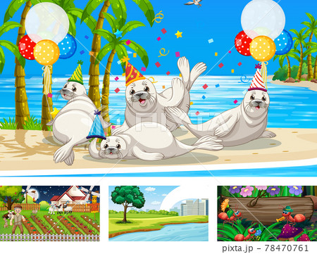 Four different nature horizontal scene Four different nature horizontal scene 78470761