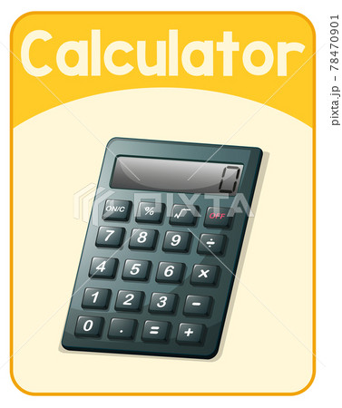 Educational English word card of calculator Educational English word card of calculator 78470901