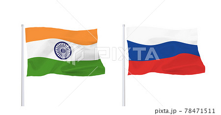 インドとロシアの国旗