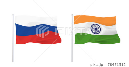 インドとロシアの国旗 78471512
