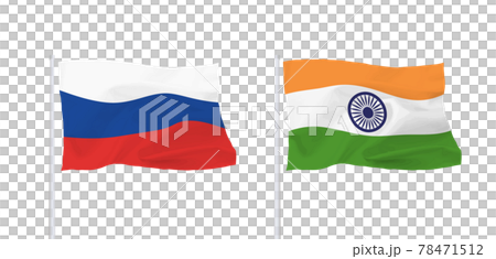 インドとロシアの国旗 78471512