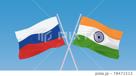 インドとロシアの国旗 78471513