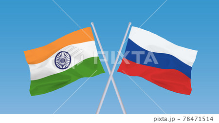 インドとロシアの国旗 78471514