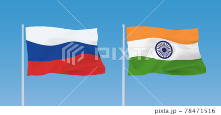 インドとロシアの国旗