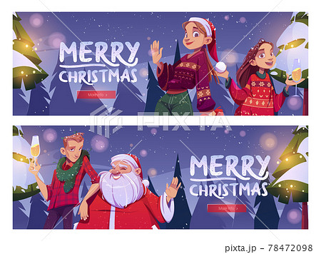 Merry Christmas cartoon banner, Santa Claus Merry Christmas cartoon banner, Santa Claus 78472098