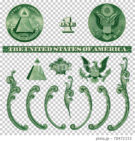 American 1 dollar bill parts 78472153