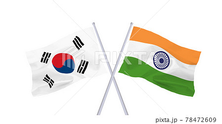 インドと韓国の国旗