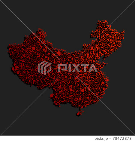 China - vector country map made of red dots 78472878