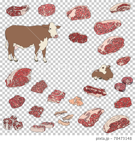 牛肉插畫集手繪線描 78473148