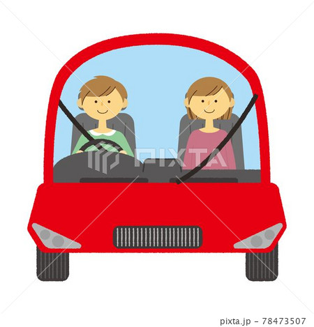 赤い車を運転する女性と同乗する女性 赤い車を運転する女性と同乗する女性 78473507