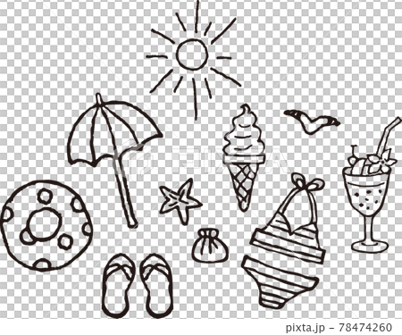 夏のリゾートイメージ手書き 78474260
