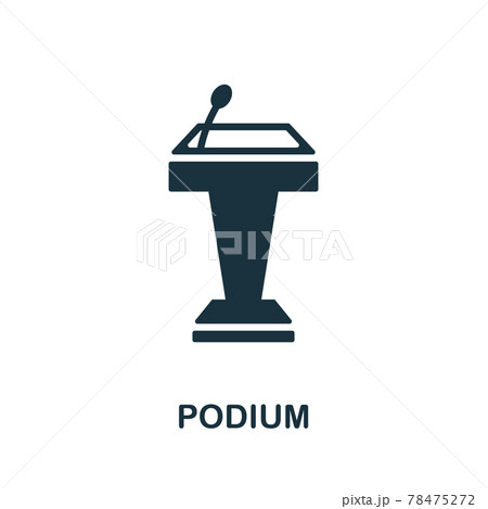 Podium icon. Monochrome simple element from presentation collection. Creative Podium icon for web design, templates, infographics and more 78475272